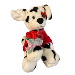 Build A Bear Dalmatian 2010 Beary Limited Edition Hearts Roses Bouquet Sweater